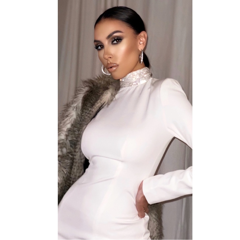 Naked Wardrobe White Mini Dress